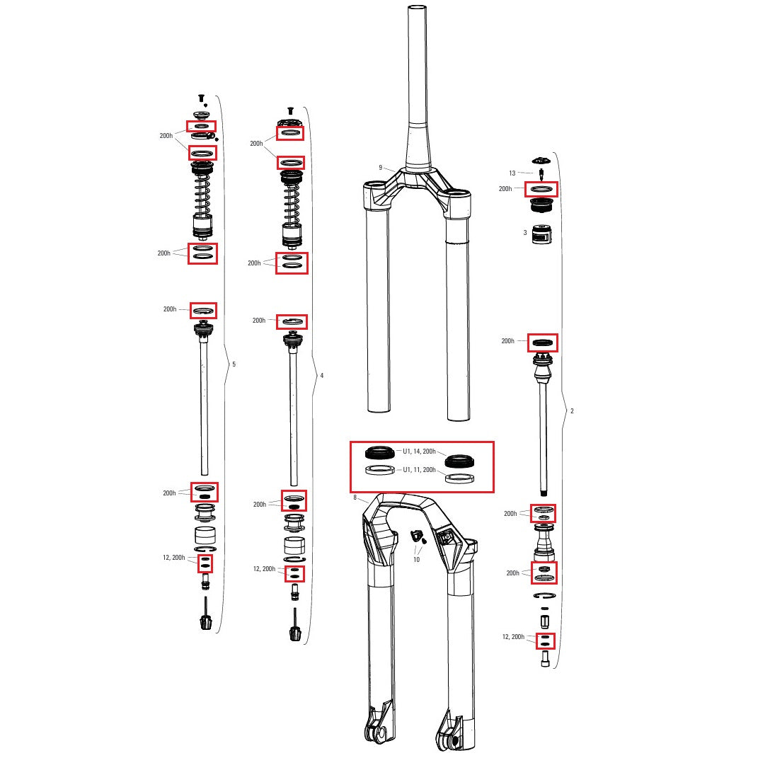 ROCKSHOX PSYLO Gold (2025+) Generation A 200 h/Year Service Kit