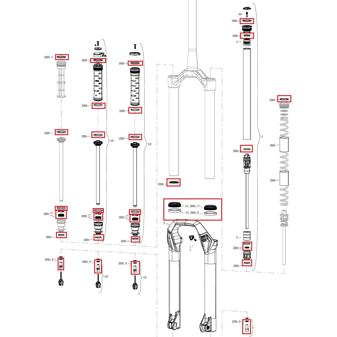 200 h/Year Service Kit ROCKSHOX PSYLO Silver (2025+) Generation A