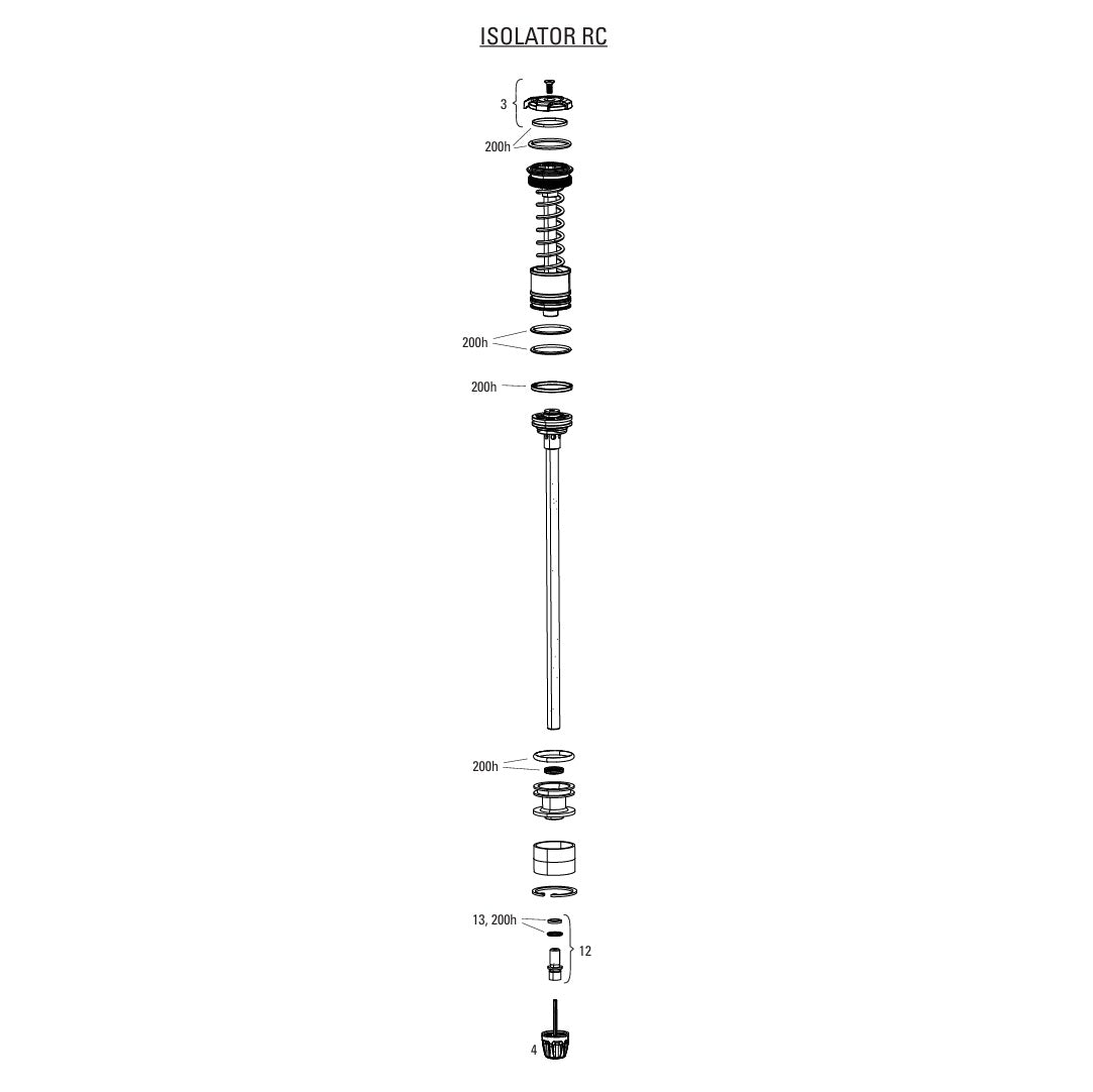 Kit Piston Upgrade Isolator RC 3 Positions for ROCKSHOX DOMAIN 38MM C1+ Fork (2025+)