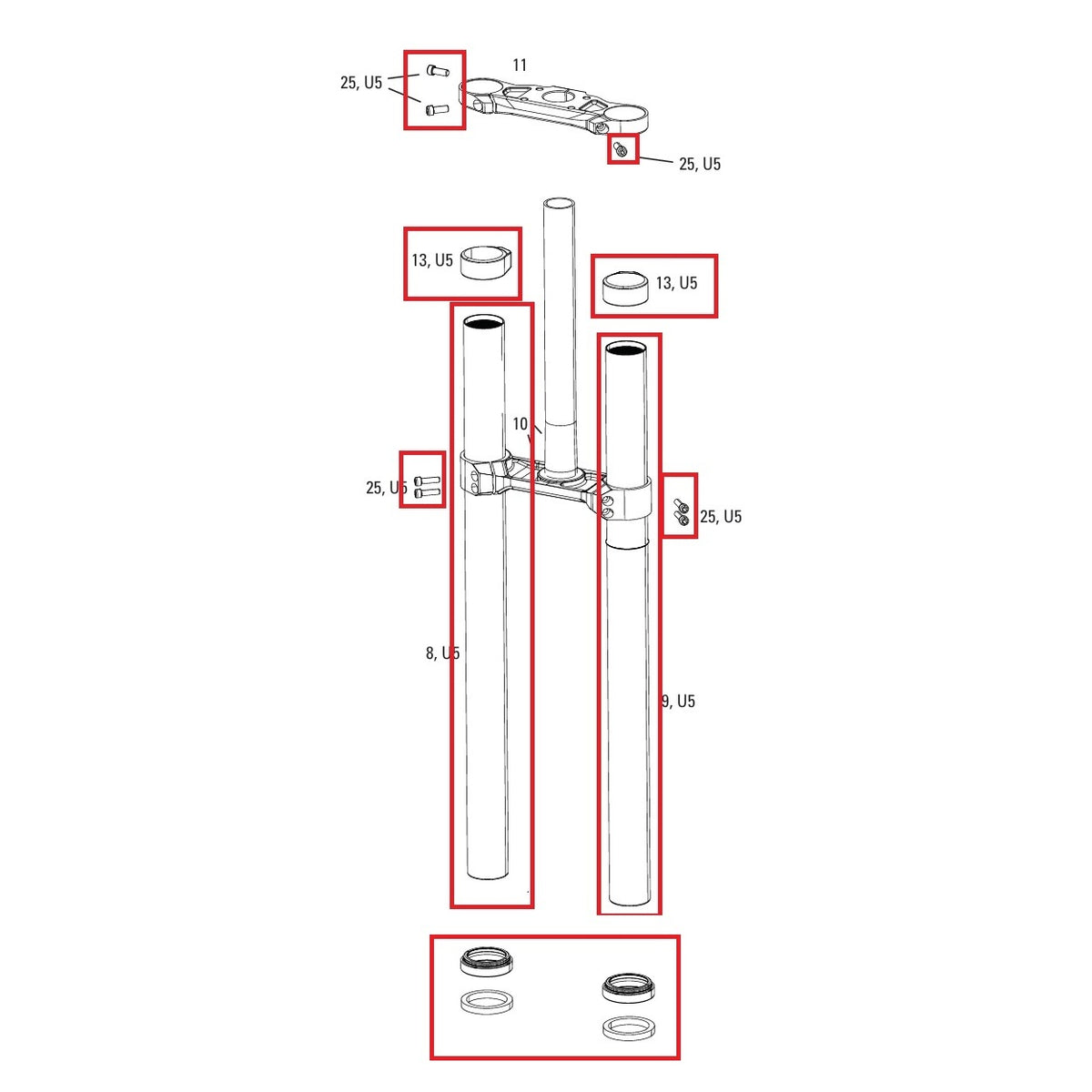 Zestaw Upgrade Golców ROCKSHOX BOXXER D1 (2024+)