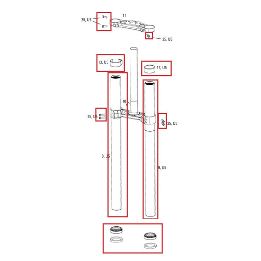 ROCKSHOX BOXXER D1 (2024+) Stanchion Upgrade Kit