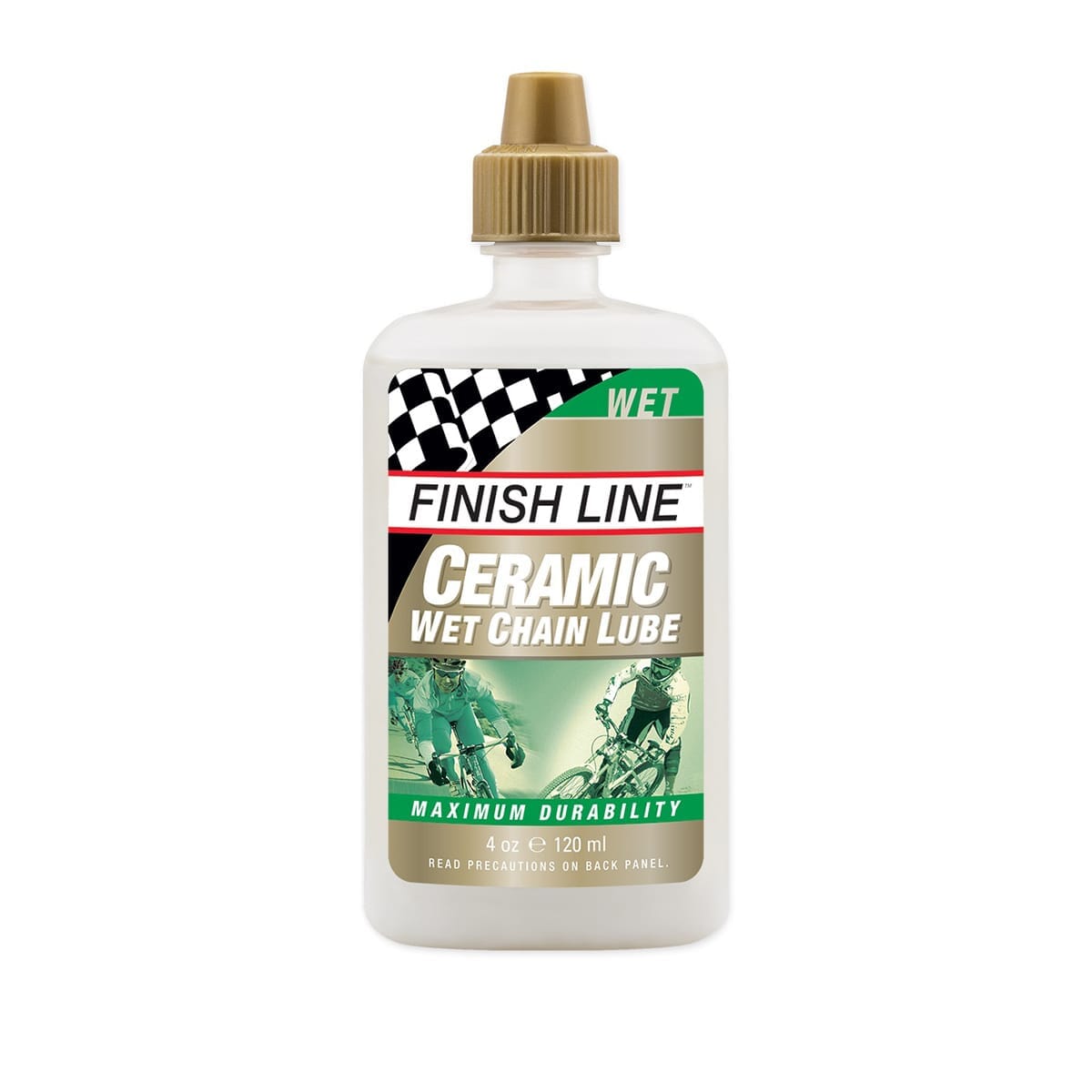FINISH LINE CERAMIC WET LUBE Ceramic Chain Lubricant in Drip Bottle - All Conditions (120 ml)