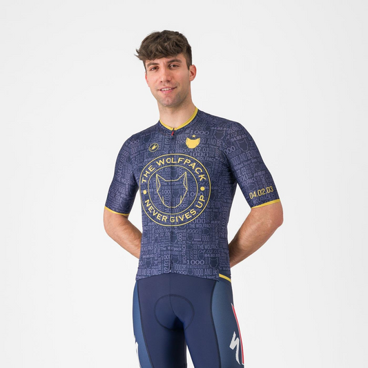 Shirt CASTELLI WOLFPACK 1000 VICTORY Korte Mouwen Marine