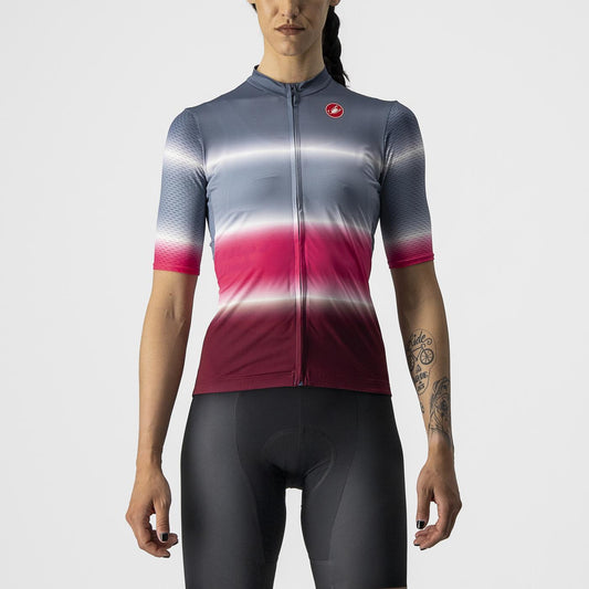 Shirt CASTELLI DOLCE Dames Korte Mouwen Blauw/Bordeaux