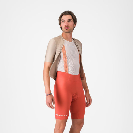 Korte Bretelles Broek CASTELLI ESPRESSO 2 Paprika