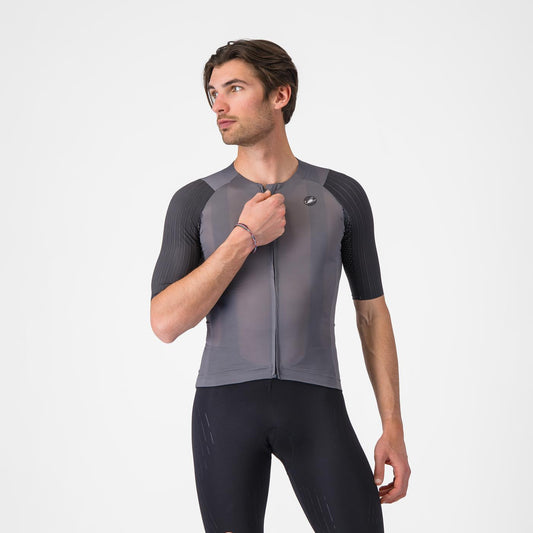 CASTELLI AERO RACE 8S Fietsshirt Korte Mouwen Grijs