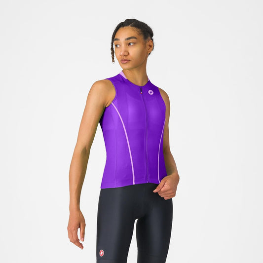 Maillot CASTELLI ANIMA FLOW Dames Mouwloos Paars