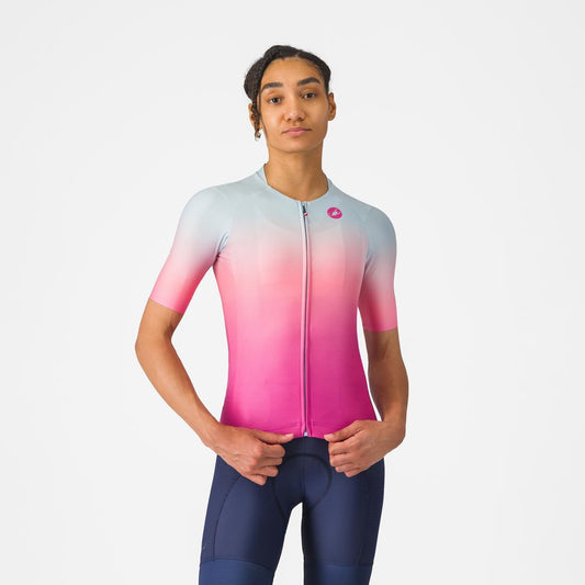 Shirt CASTELLI UPF Dames Korte Mouwen Roze