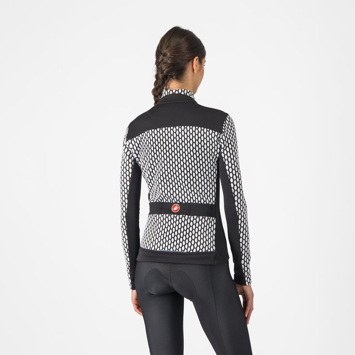 Maillot CASTELLI SFIDA 2 Dam Långärmat Svart/Vit
