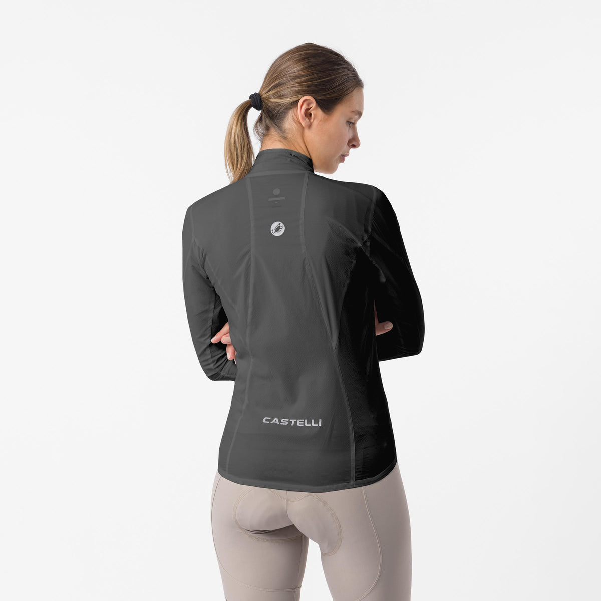 Naisten harmaa CASTELLI TRANSITION AIR -takki – takaa