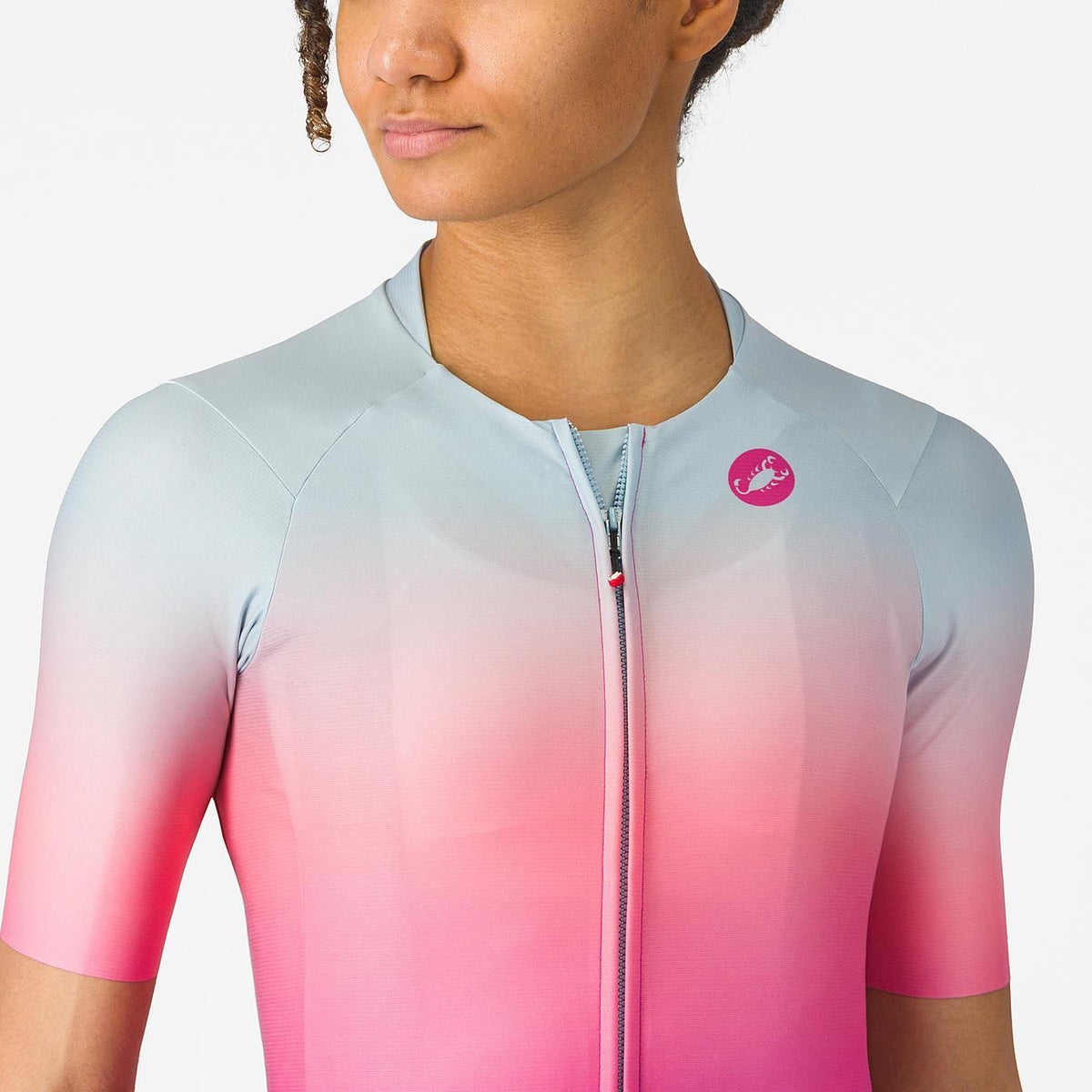 Shirt CASTELLI UPF Dames Korte Mouwen Roze