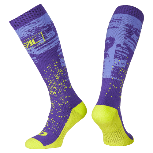 O'NEAL PRO MX PAINT Socks Purple/Fluo Yellow