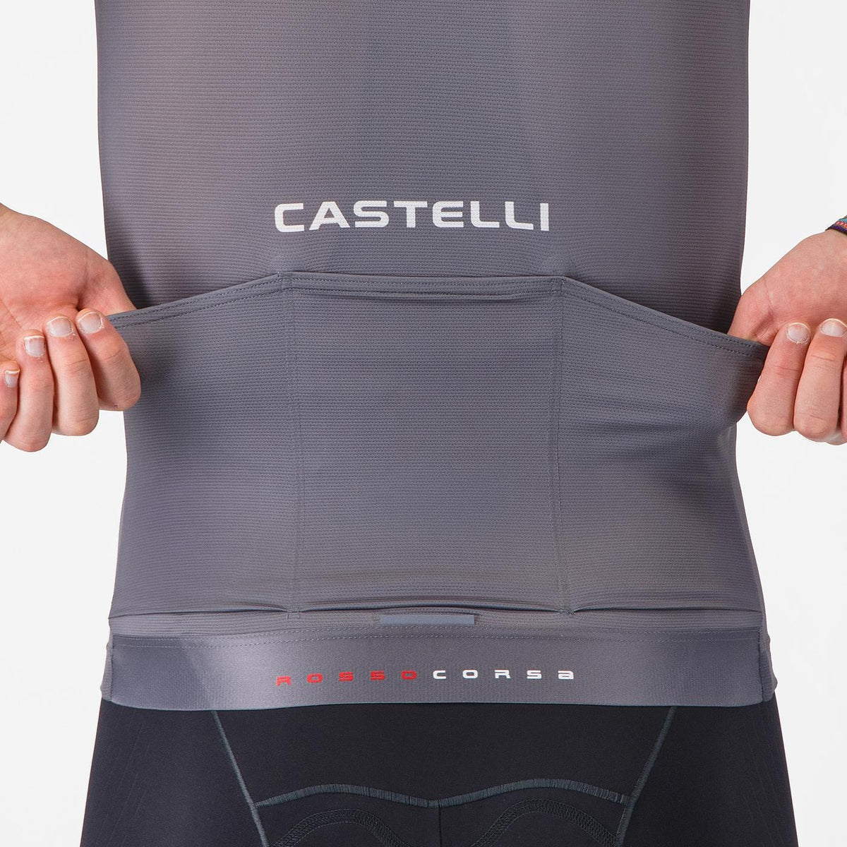 Pyöräilypaita CASTELLI AERO RACE 8S lyhyet hihat harmaa