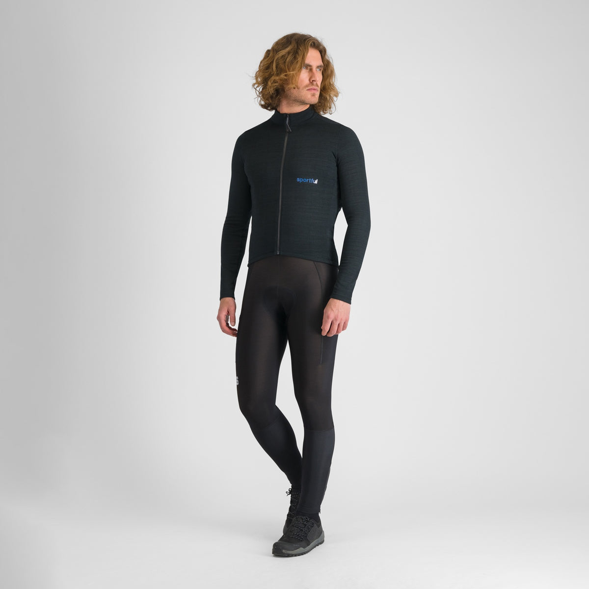 Sort SPORTFUL SUPERGIARA WOOL langærmet cykeltrøje