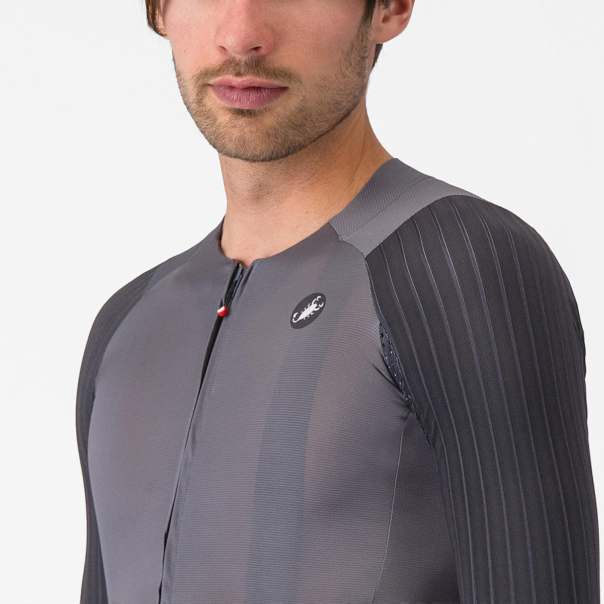 Pyöräilypaita CASTELLI AERO RACE 8S lyhyet hihat harmaa