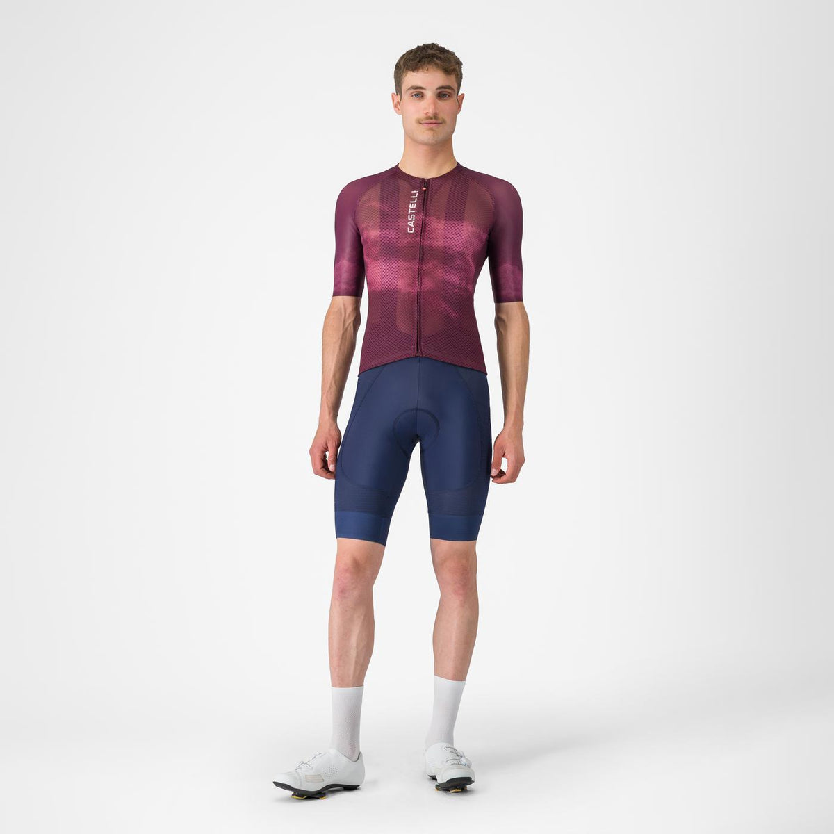 Pyöräilypaita CASTELLI CLIMBER'S A/C Lyhythihainen Viininpunainen