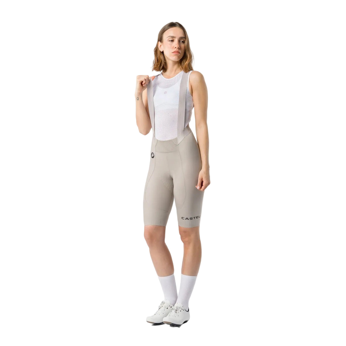 CASTELLI ESPRESSO 2 W DT Women's Short Bib Shorts Clay Grey