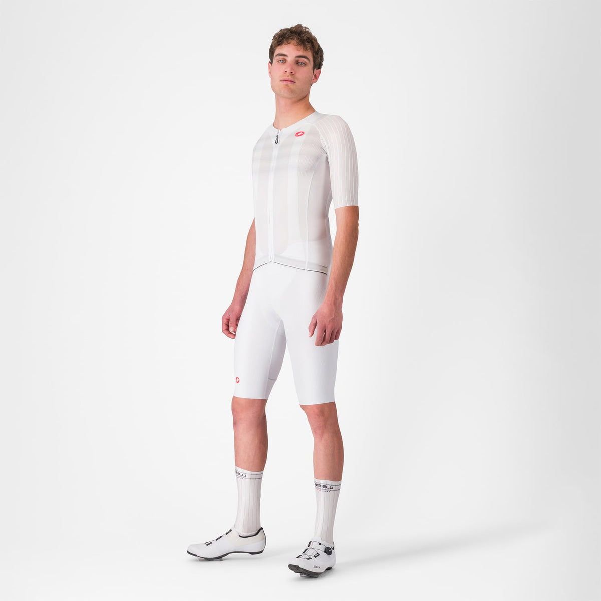 Tröja CASTELLI AERO RACE 8S Korta Ärmar Vit