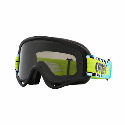 OAKLEY O Frame MX Teal Checks Goggle Dark Grey Lens OO7029-83