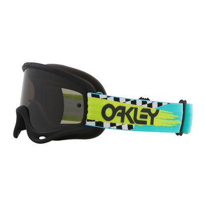 OAKLEY O Frame MX Teal Checks Goggle Dark Grey Lens OO7029-83