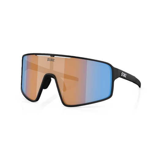 Briller BLIZ P001 Mat Sort Glas Coral/Orange Blå Iridium