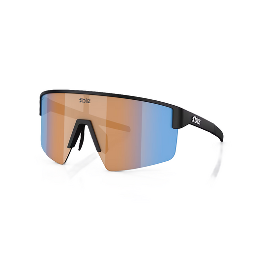 Bril BLIZ P004 Zwart Mat Glas Coral/Oranje Blauw Iridium