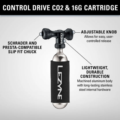 CO2-pompkop LEZYNE CONTROL DRIVE CO2 zilver