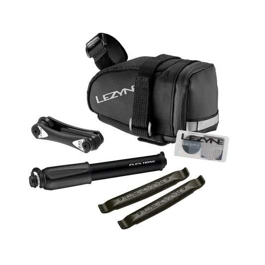 Черна чанта за седло LEZYNE Caddy M с ръчна помпа Sport Drive HP