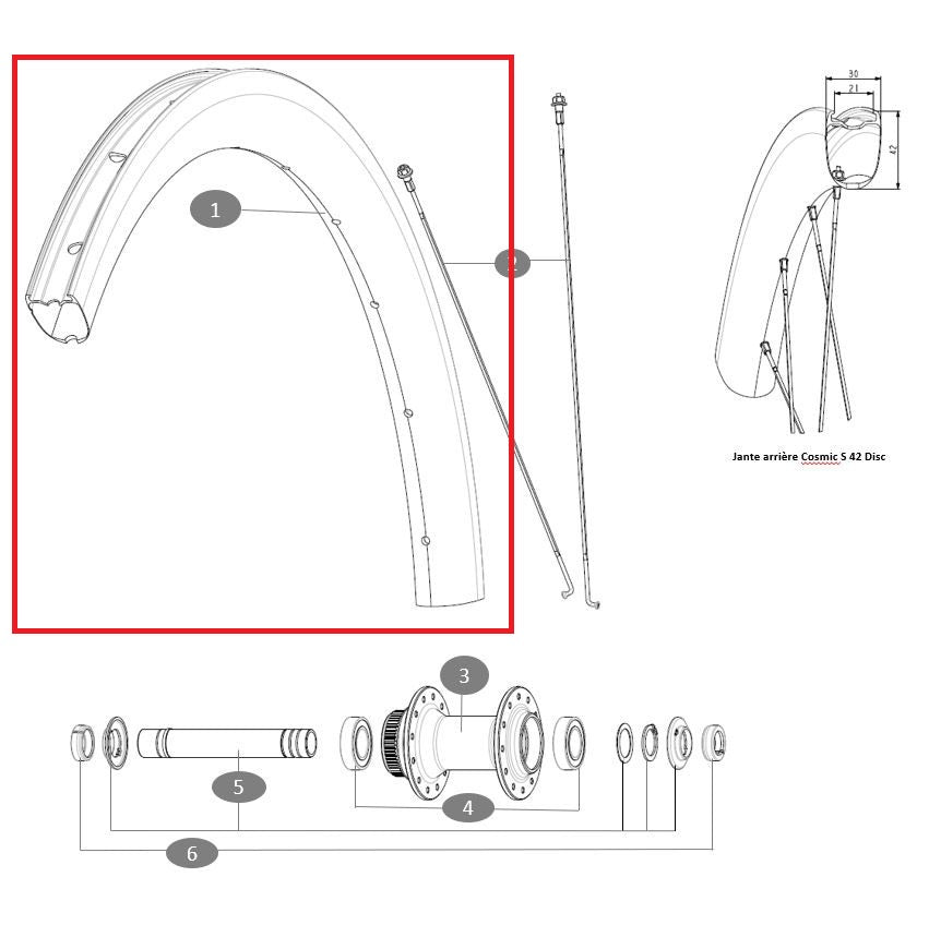 Fælge-sæt For/Bag MAVIC COSMIC S42 DISC