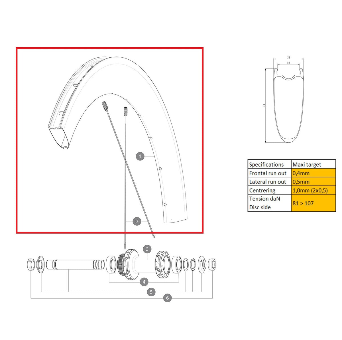 MAVIC COSMIC SL 65 UD DISC Front/Rear Rim Kit