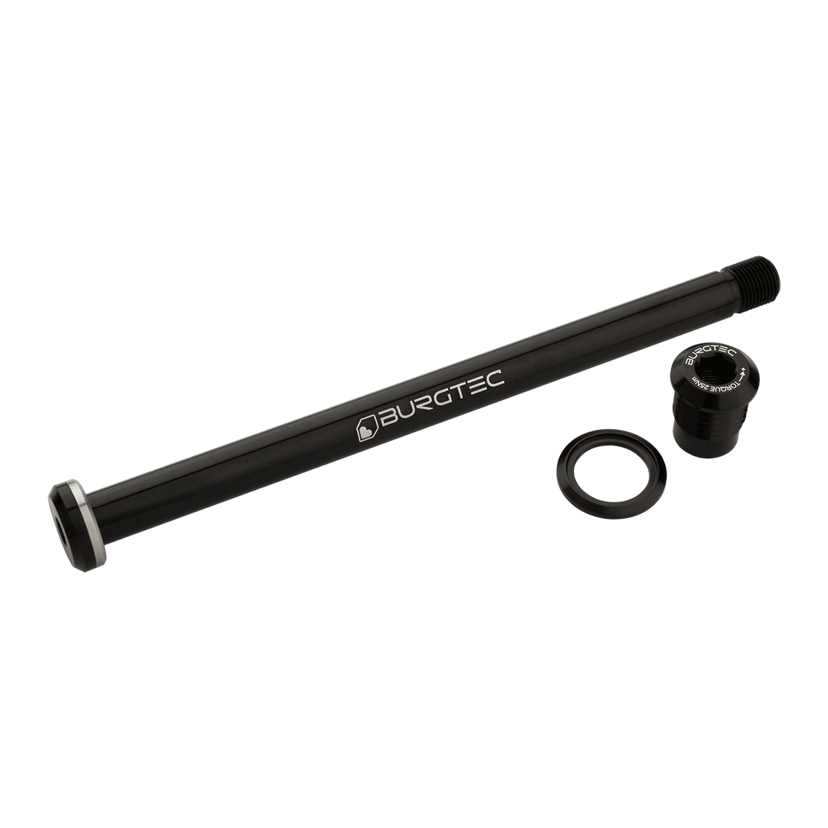 Baghjulsakse BURGTEC 174mm til Yeti-ramme Sort