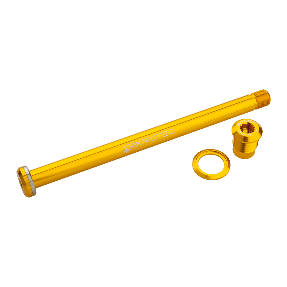 Baghjulsaksel BURGTEC 174mm til Yeti-ramme Guld