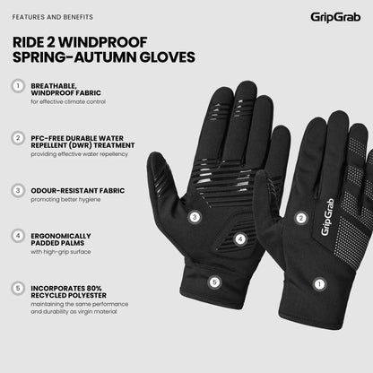 Gants GRIPGRAB RIDE 2 WINDPROOF SPRING AUTUMN Jaune