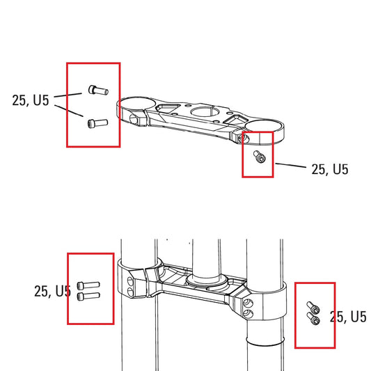 Zestaw śrub do mostka widelca ROCKSHOX BOXXER D1 (2024+)