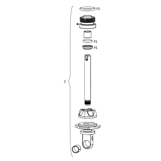 ROCKSHOX VIVID kinnitusaasa/varda/tihenduspea komplekt, 90° tagasilöögiregulaator, 240 × 76 mm, keskmine seadistus #11.4118.021.010