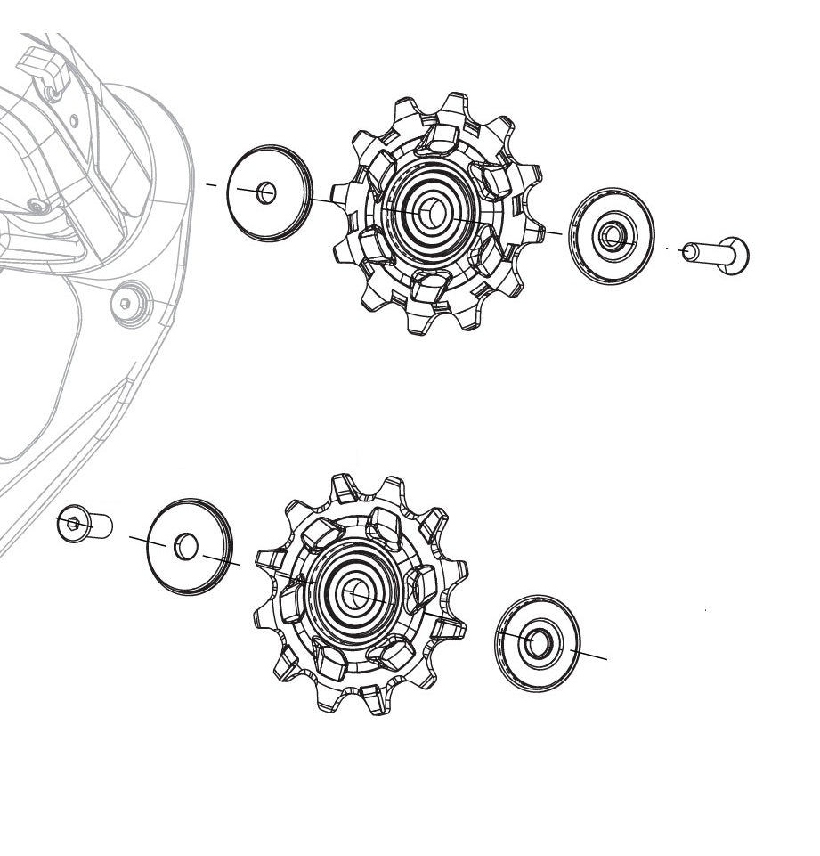 SRAM FORCE AXS 12V -takavaihtajan johtopyörät