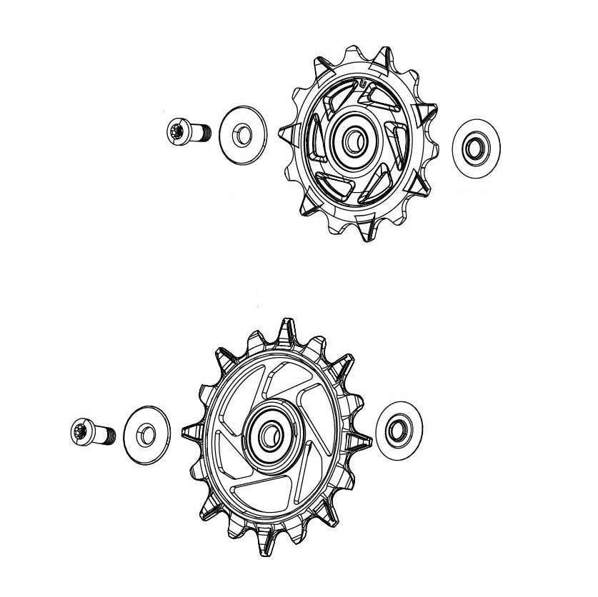 12-Speed Rear Derailleur Jockey Wheels SRAM XX-SL T-TYPE EAGLE AXS / RED XPLR E1