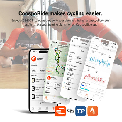 Ποδηλατικό GPS COOSPO CS600 — εφαρμογή CoospoRide και συγχρονισμός