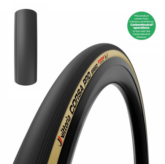 Däck VITTORIA CORSA PRO SPEED WIDE Graphene G2.0 700c Tubeless Ready Flexibelt Beige