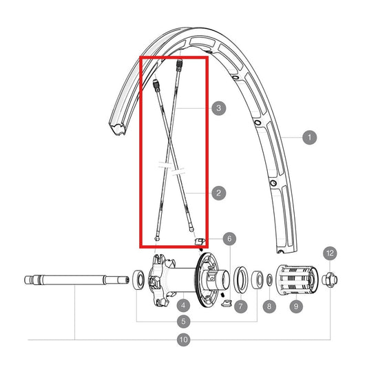 Kit 10 Ακτίνων Πίσω MAVIC KSYRIUM PRO 275mm Παξιμάδια M7/7