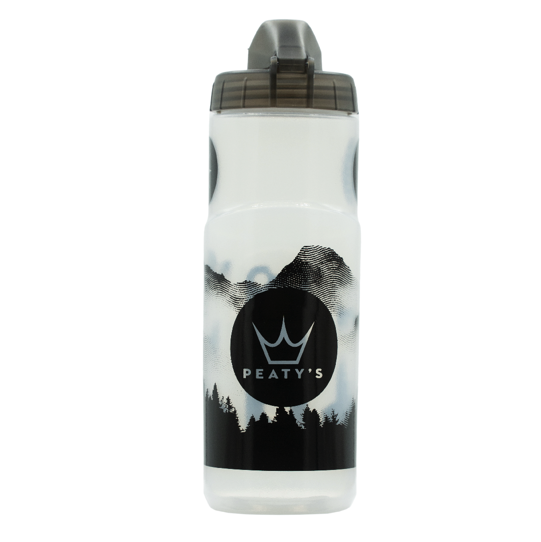 PEATY'S X FIDLOCK Mountains Bottle and Bottle Cage Kit (600ml) Transparent
