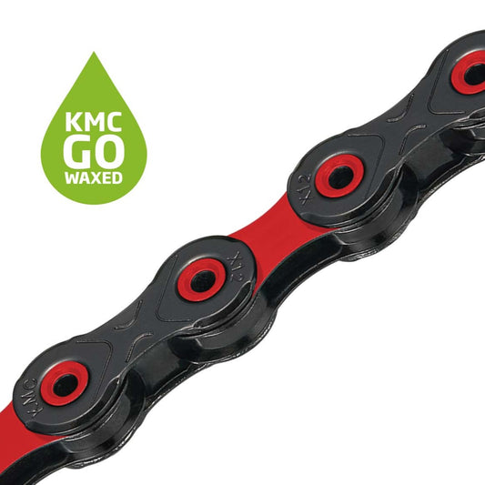 Kæde 12V KMC DLC12 Waxed Sort/Rød Vokset