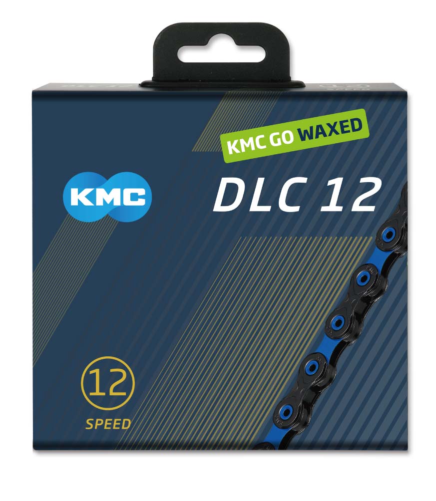 Řetěz 12V KMC DLC12 Waxed Černá/Modrá voskovaný