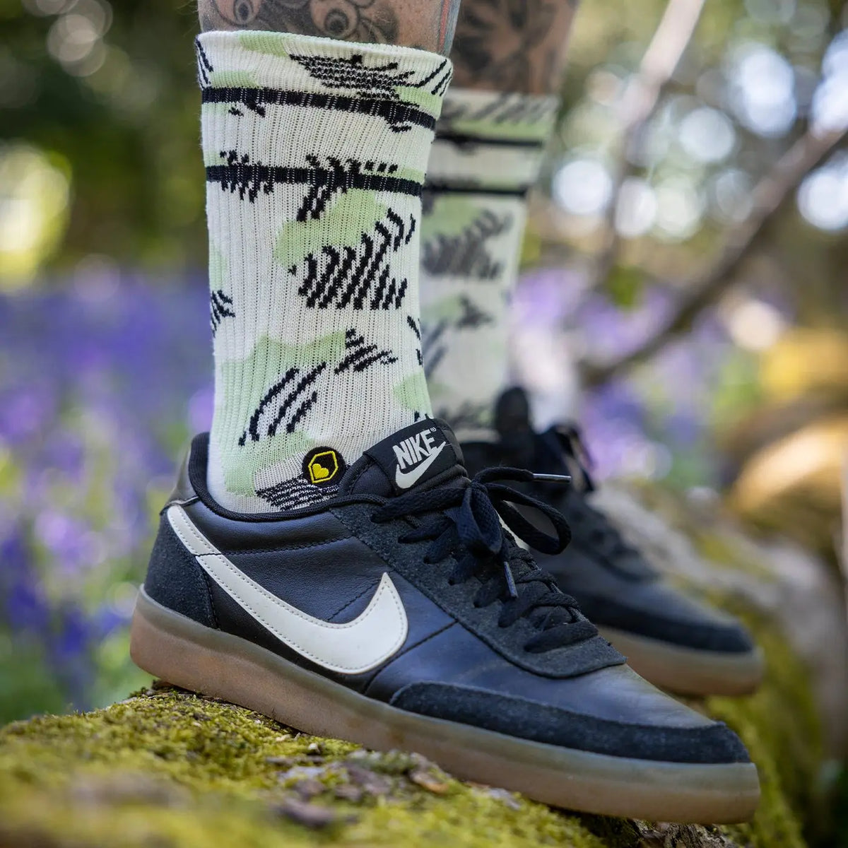 Sokken BURGTEC EVERYDAY CREW PATTERNED Wit/Groen