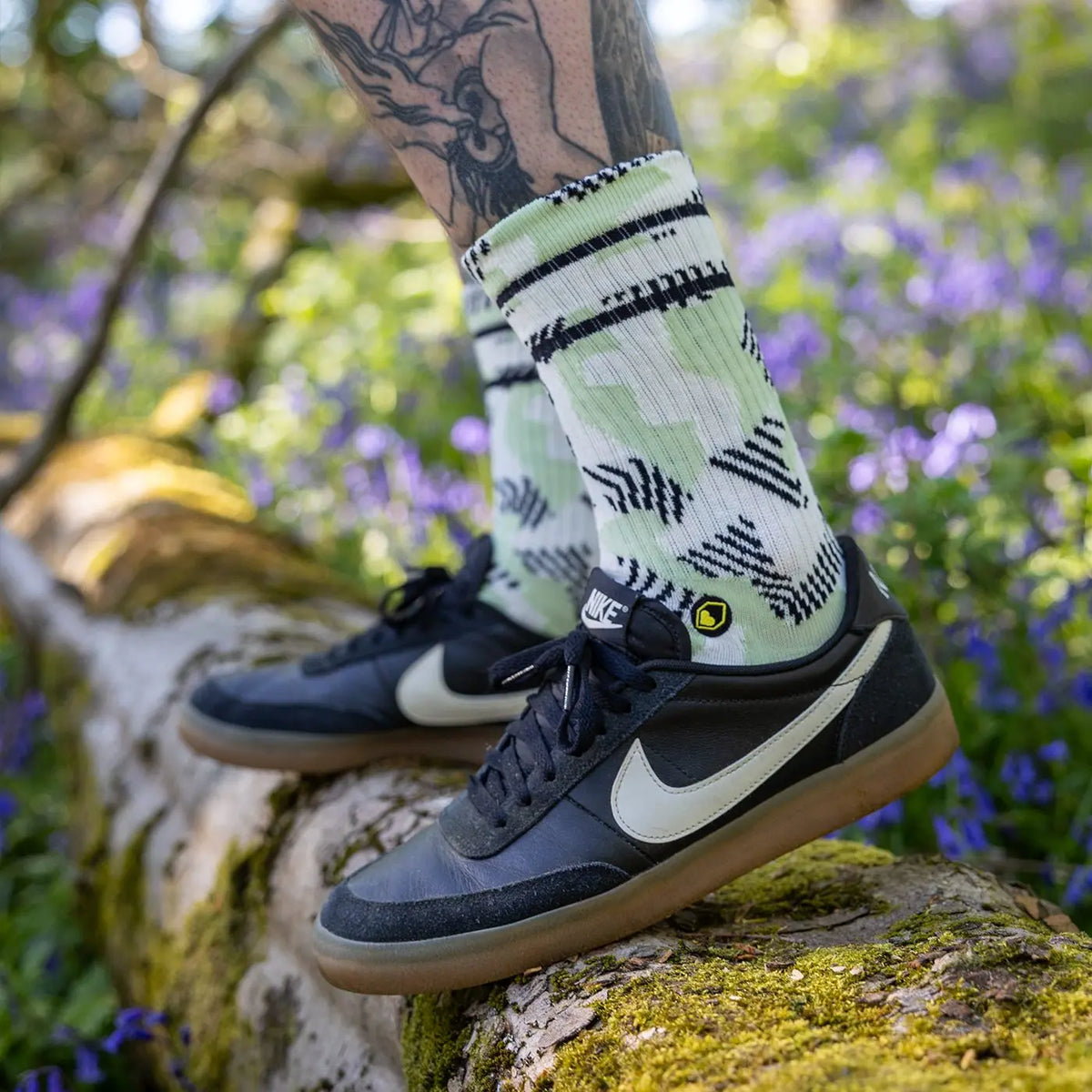 Sokken BURGTEC EVERYDAY CREW PATTERNED Wit/Groen
