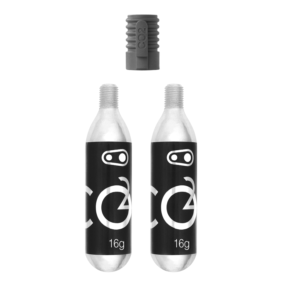 CRANKBROTHERS 16 g threaded CO2 cartridge with Klic inflator head (x2)