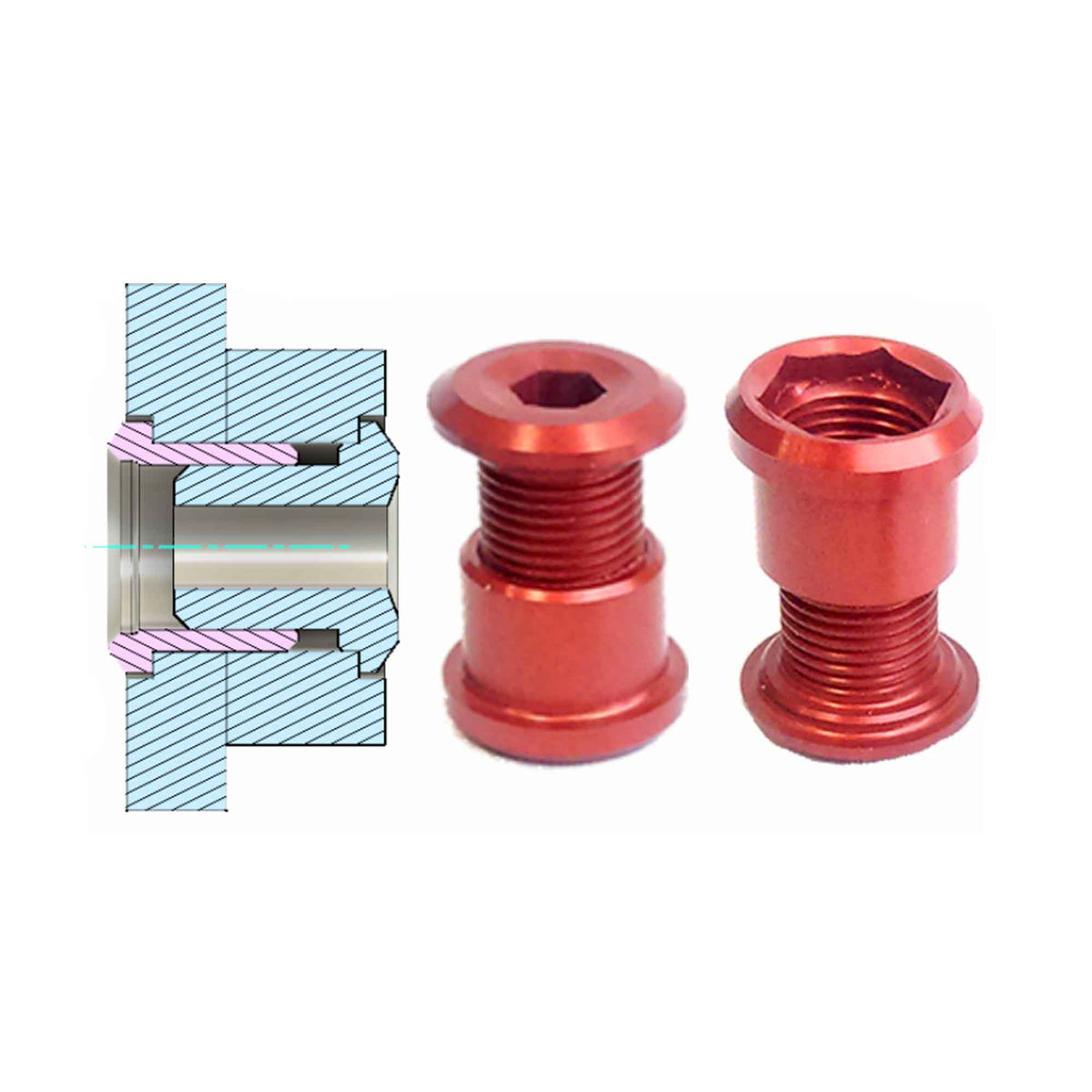 RENNEN Regular Chainring Bolt Nuts (x4) Gold