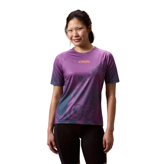 Shirt ENDURA SINGLETRACK PRINT Korte Mouwen Dames End Purple