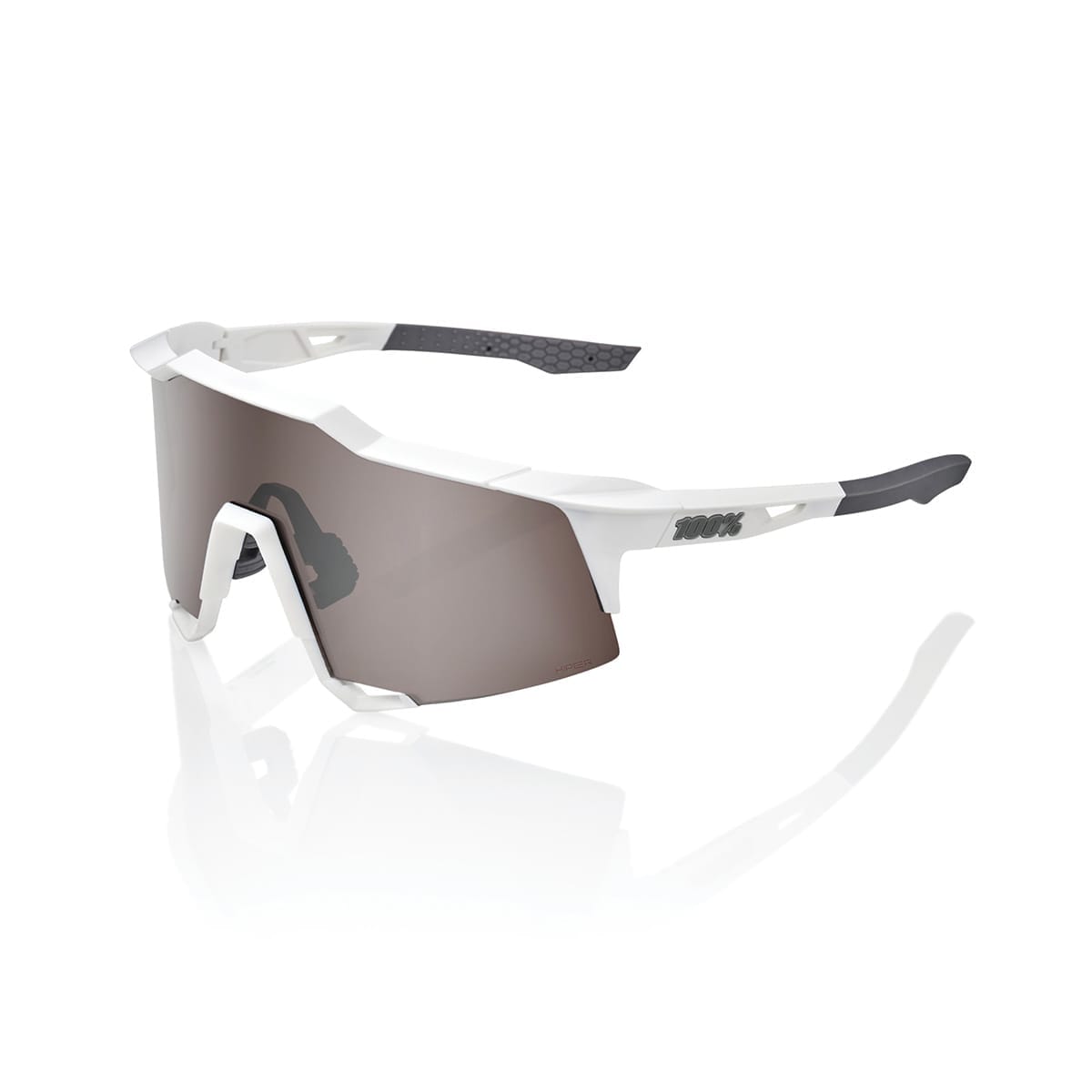100% SPEEDCRAFT White Matt Hiper Mirror Silver glasses