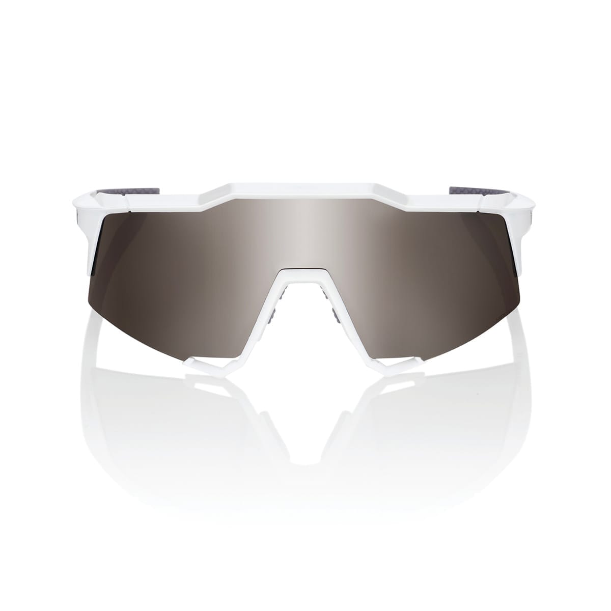 100% SPEEDCRAFT White Matt Hiper Mirror Silver glasses
